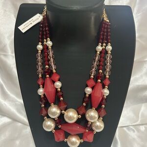 Isaac Mizrahi Red and Gold Statement Necklace